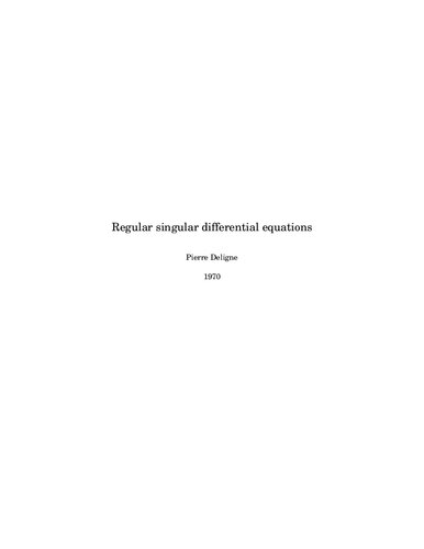 Regular singular differential equations