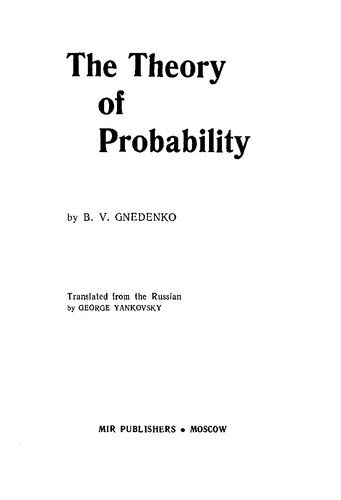 Theory of Probability