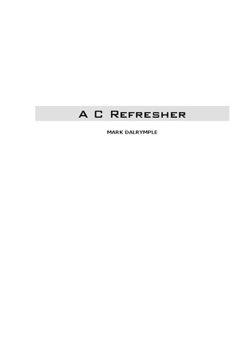 A C Refresher