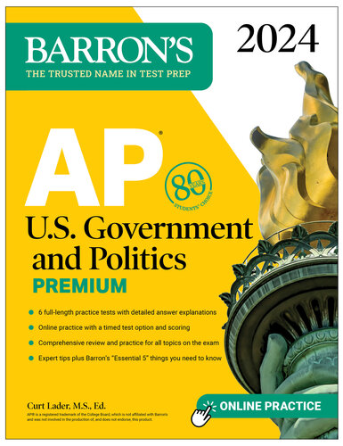 AP U.S. Government and Politics Premium, 2024: 6 Practice Tests + Comprehensive Review + Online Practice