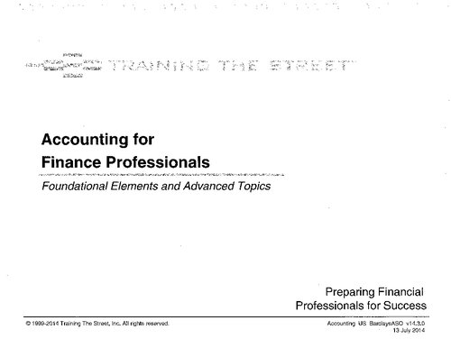 Accounting for Financial Professionals