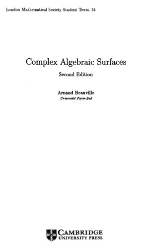 Complex algebraic surfaces