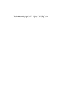 Romance Languages and Linguistic Theory 2010 : Selected Papers from 'going Romance' Leiden