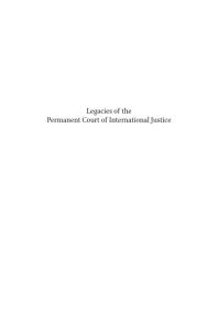 Legacies of the Permanent Court of International Justice