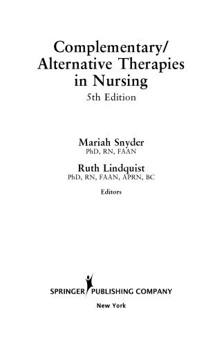 Complementary/Alternative Therapies in Nursing