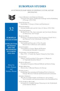 European Encounters : Intellectual Exchange and the Rethinking of Europe 1914-1945