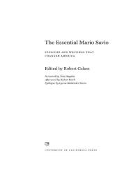 The Essential Mario Savio : Speeches and Writings That Changed America