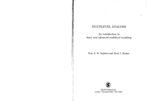 Multilevel Analysis: An Introduction to Basic and Advanced Multilevel Modeling