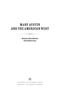 Mary Austin and the American West