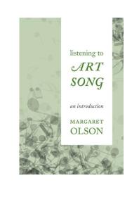 Listening to Art Song : An Introduction