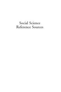 Social Science Reference Sources : A Practical Guide