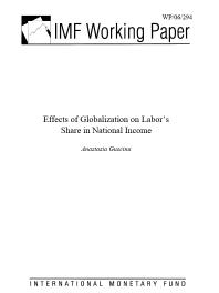 Effects of Globalization on Labor's Share in National Income