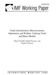 Trade Liberalization, Macroeconomic Adjustment, and Welfare : Unifying Trade and Macro Models