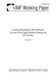 Lending Resumption After Default : Lessons from Capital Markets During the 19th Century