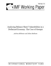 Analyzing Balance Sheet Vulnerabilities in a Dollarized Economy - The Case of Georgia