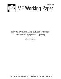 How to Evaluate GDP-Linked Warrants : Price and Repayment Capacity