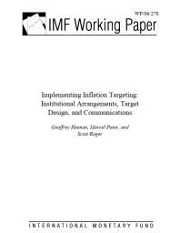 Implementing Inflation Targeting : Institutional Arrangements, Target Design, and Communications