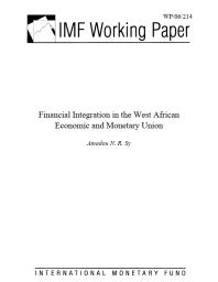 Financial Integration in the West African Economic and Monetary Union