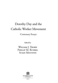 Dorothy Day and The Catholic Worker Movement : Centenary Essays