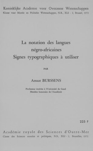 La notation des langues négro-africaines. Signes typographique à utiliser