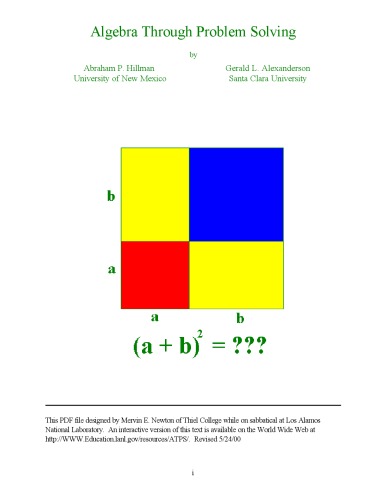 Algebra through problem solving 