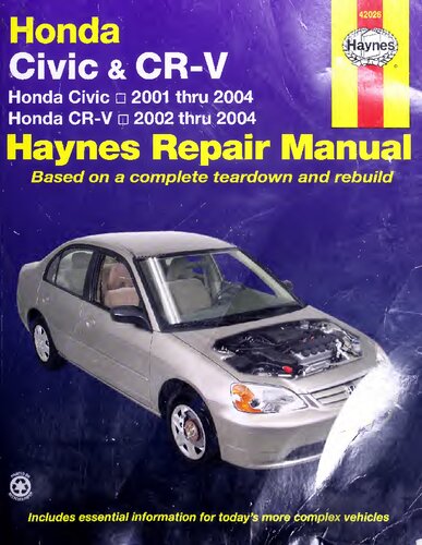 Haynes Honda Civic & CRV-V Automotive Repair Manual