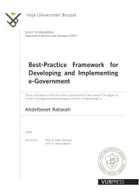 Best-Practice Framework for Developing and Implementing E-Government