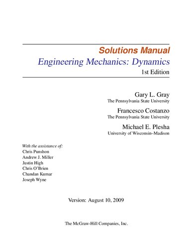 Engineering Mechanics_ Dynamics, 1st Ed Solutions Manual