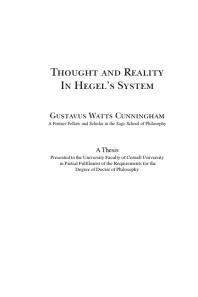 Thought and Reality In Hegel's System