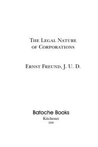 The Legal Nature of Corporations