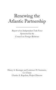 Renewing the Atlantic Partnership