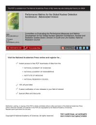 Performance Metrics for the Global Nuclear Detection Architecture : Abbreviated Version