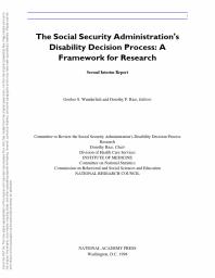 The Social Security Administration's Disability Decision Process : A Framework for Research, Second Interim Report