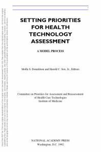 Setting Priorities for Health Technologies Assessment : A Model Process