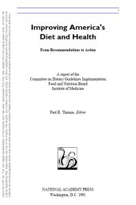 Improving America's Diet and Health : From Recommendations to Action