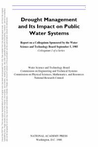 Drought Management and Its Impact on Public Water Systems : Report on a Colloquium Sponsored by the Water Science and Technology Board