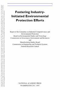 Fostering Industry-Initiated Environmental Protection Efforts