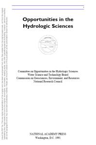 Opportunities in the Hydrologic Sciences