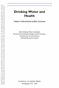 Drinking Water and Health, Volume 9 : Selected Issues in Risk Assessment