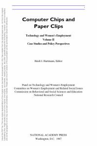 Computer Chips and Paper Clips : Technology and Women's Employment, Volume II: Case Studies and Policy Perspectives