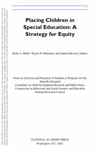 Placing Children in Special Education : A Strategy for Equity