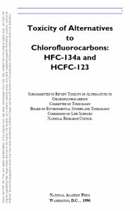 Toxicity of Alternatives to Chlorofluorocarbons : HFC-134a and HCFC-123