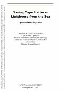 Saving Cape Hatteras Lighthouse from the Sea : Options and Policy Implications