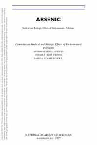 Arsenic : Medical and Biological Effects of Environmental Pollutants