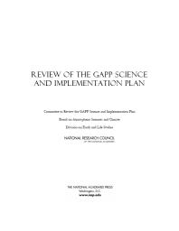 Review of the GAPP Science and Implementation Plan