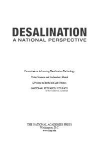 Desalination : A National Perspective