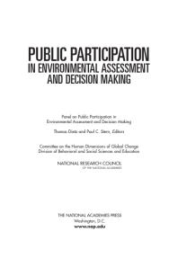 Public Participation in Environmental Assessment and Decision Making