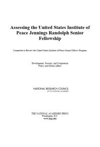 Assessing the United States Institute of Peace Jennings Randolph Senior Fellowship