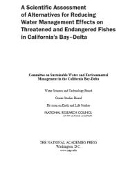 A Scientific Assessment of Alternatives for Reducing Water Management Effects on Threatened and Endangered Fishes in California's Bay-Delta