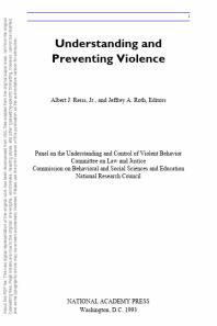 Understanding and Preventing Violence : Volume 1